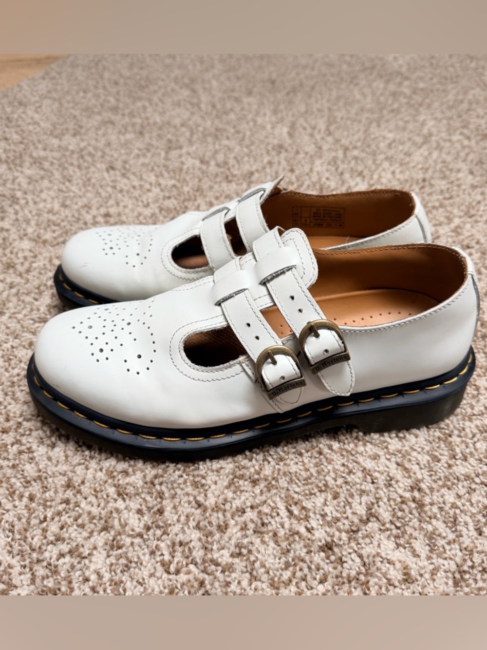 Dr. Martens Tan Leather Mary Jane Insole Detail